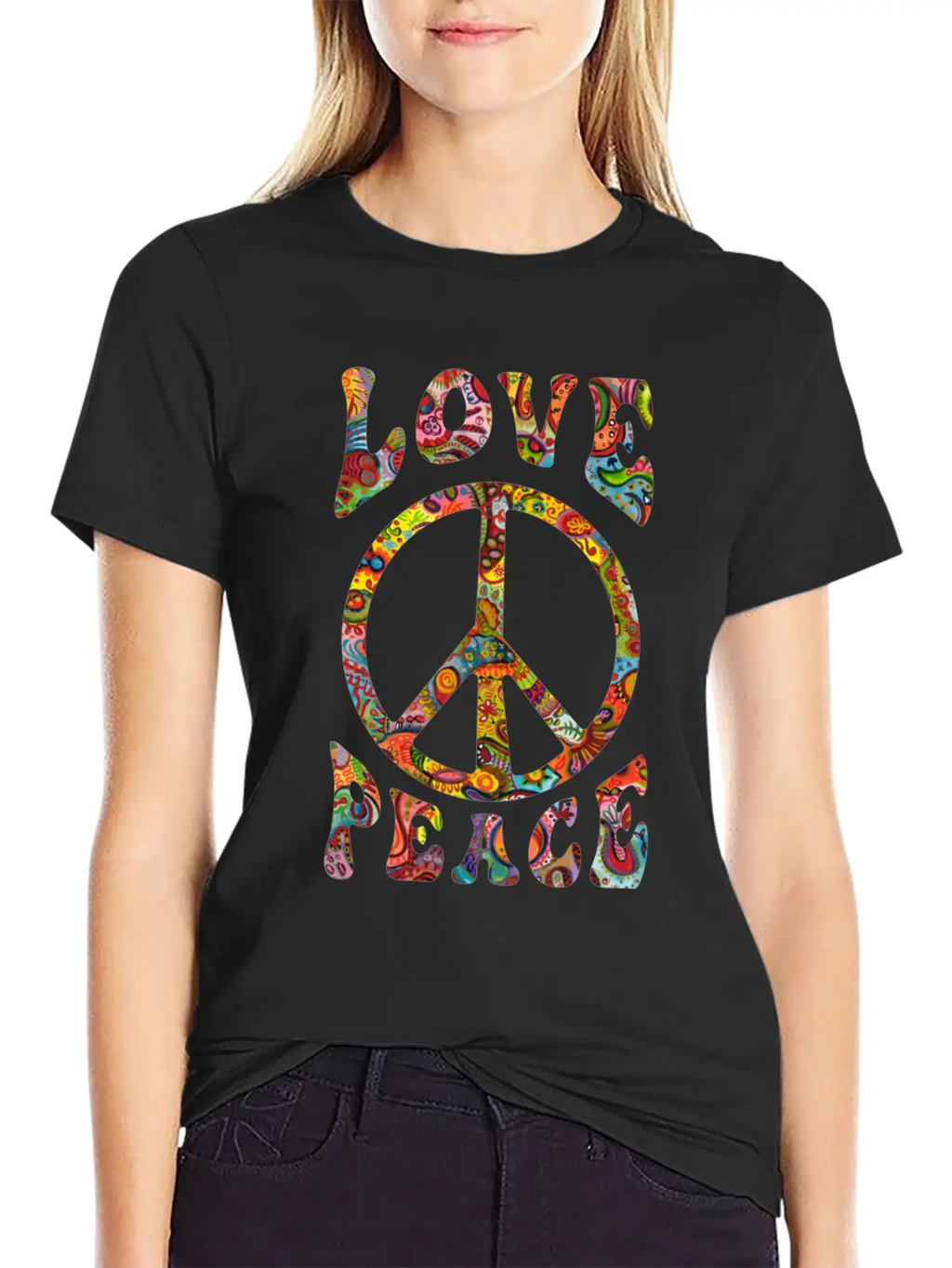 Love Peace Sign Hippie Classic Cotton Tee – Unisex Comfort For Any Season