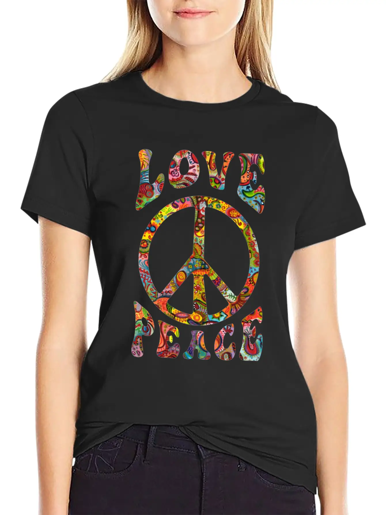 Love Peace Sign Hippie Classic Cotton Tee – Unisex Comfort For Any Season
