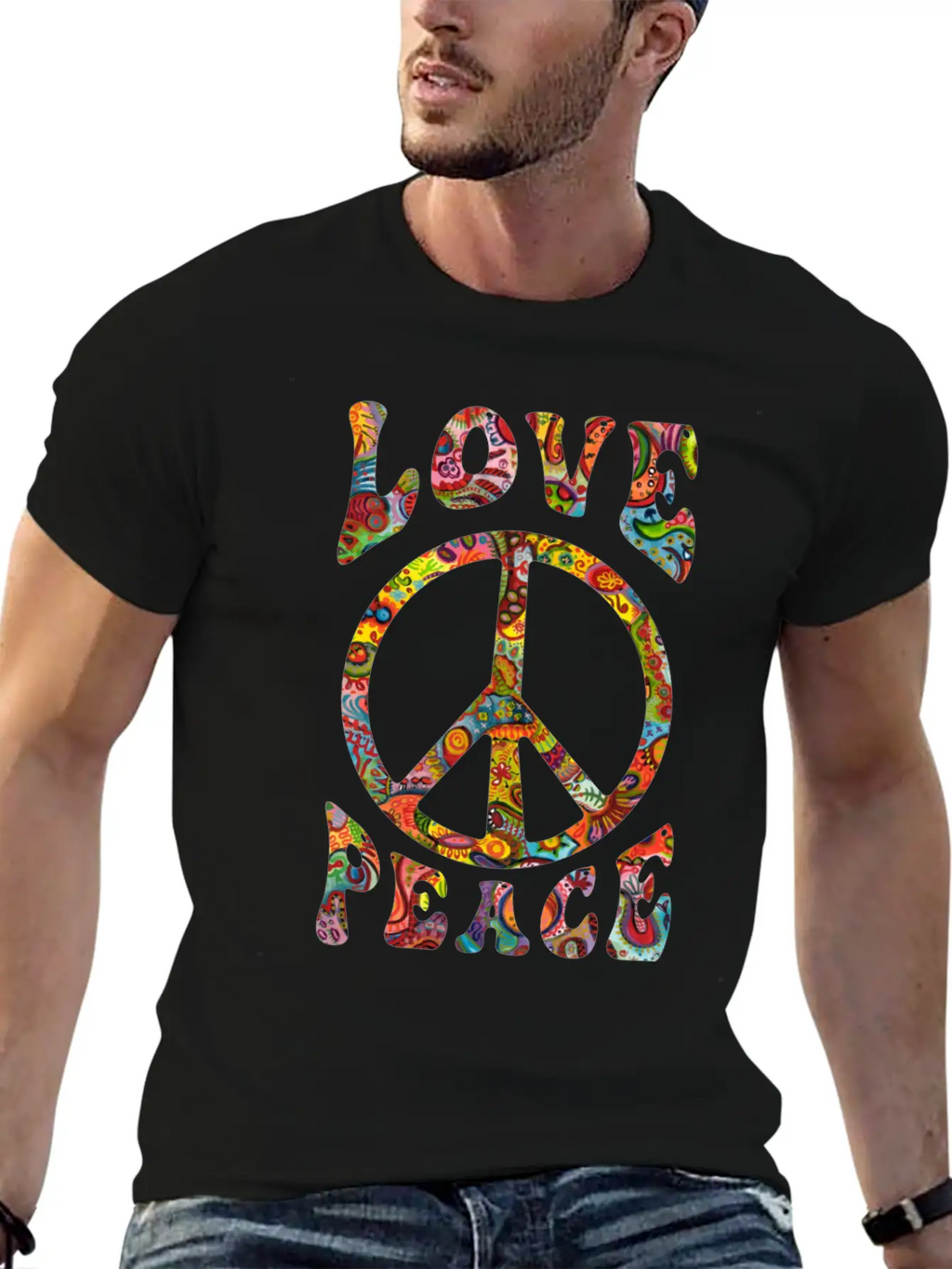 Love Peace Sign Hippie Classic Cotton Tee – Unisex Comfort For Any Season