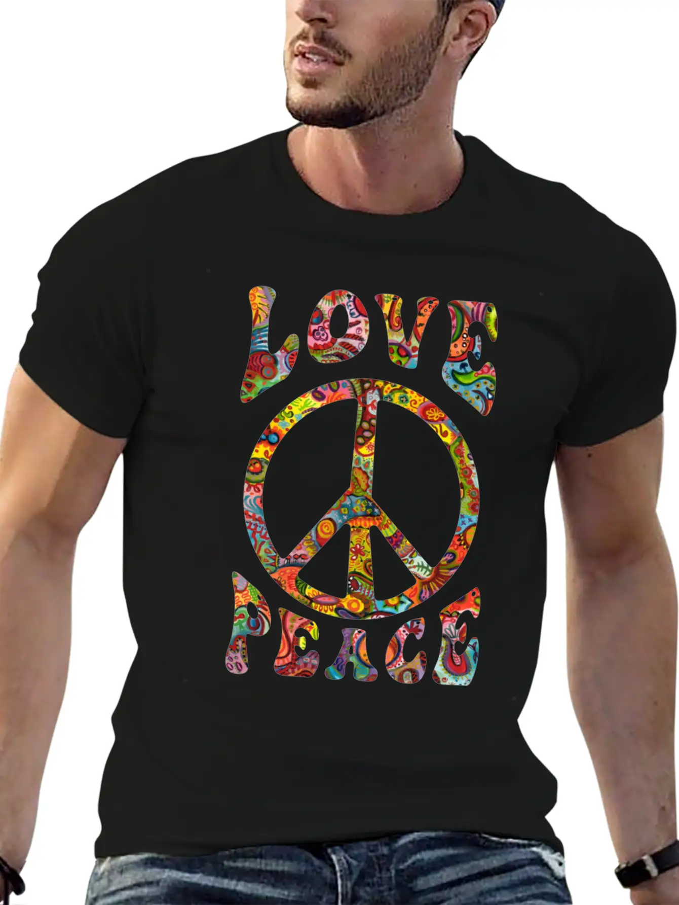 Love Peace Sign Hippie Classic Cotton Tee – Unisex Comfort For Any Season