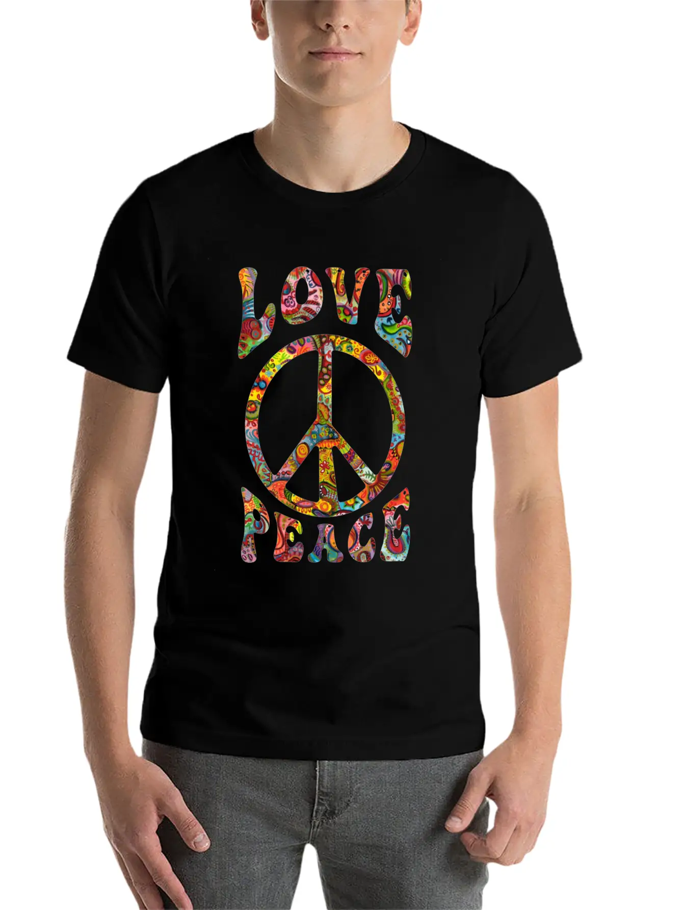Love Peace Sign Hippie Classic Cotton Tee – Unisex Comfort For Any Season