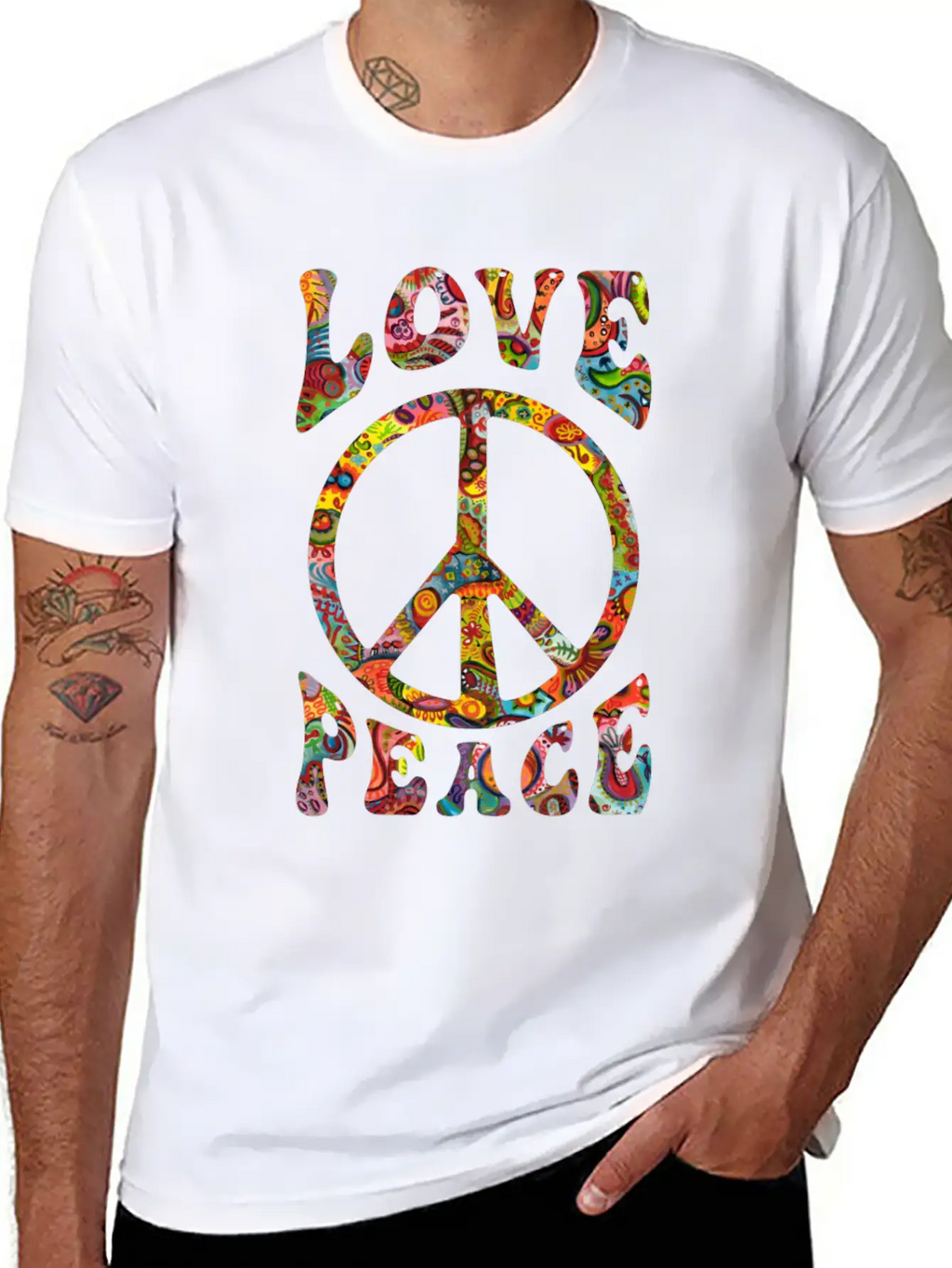 Love Peace Sign Hippie Classic Cotton Tee – Unisex Comfort For Any Season