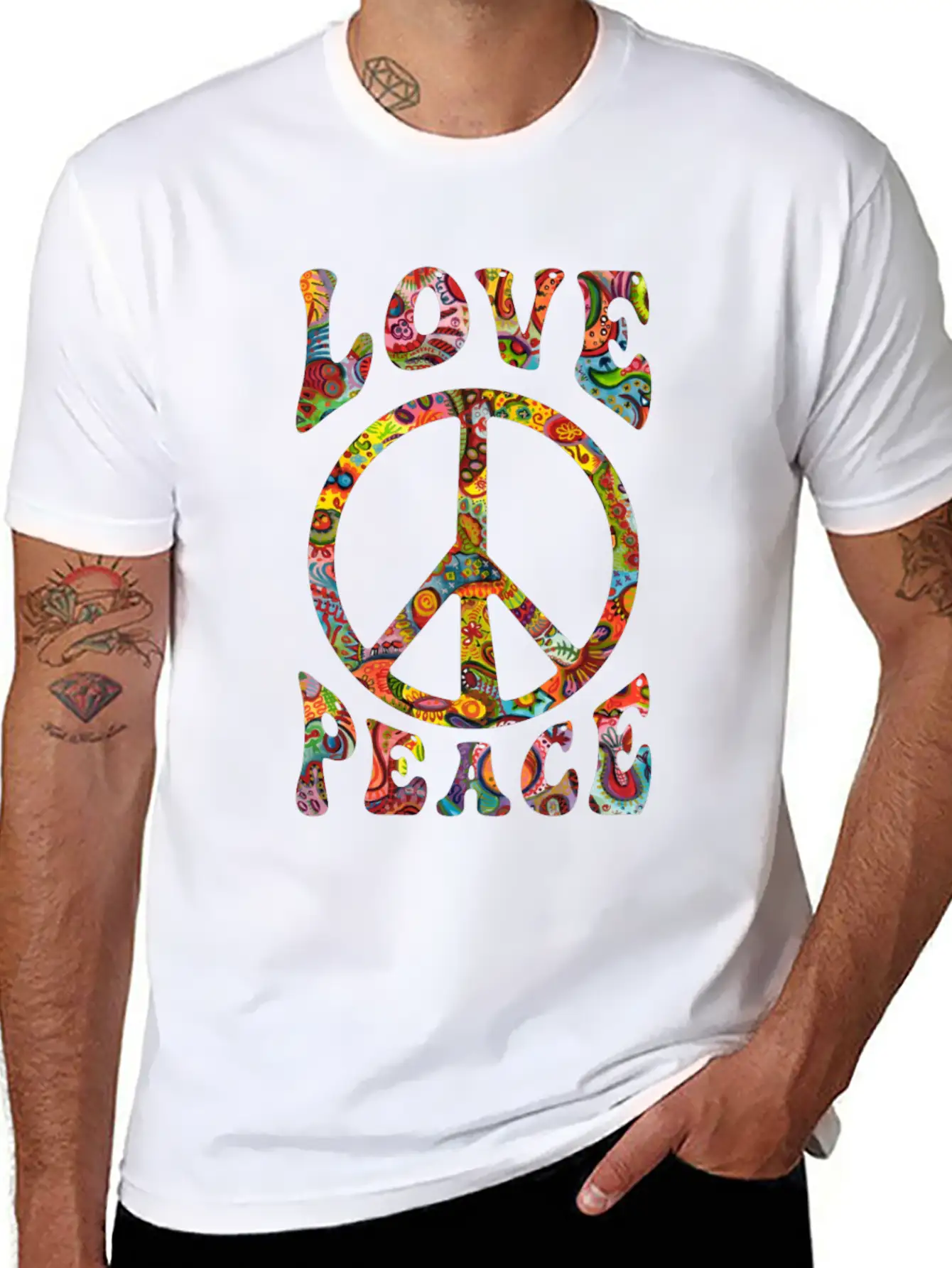 Love Peace Sign Hippie Classic Cotton Tee – Unisex Comfort For Any Season