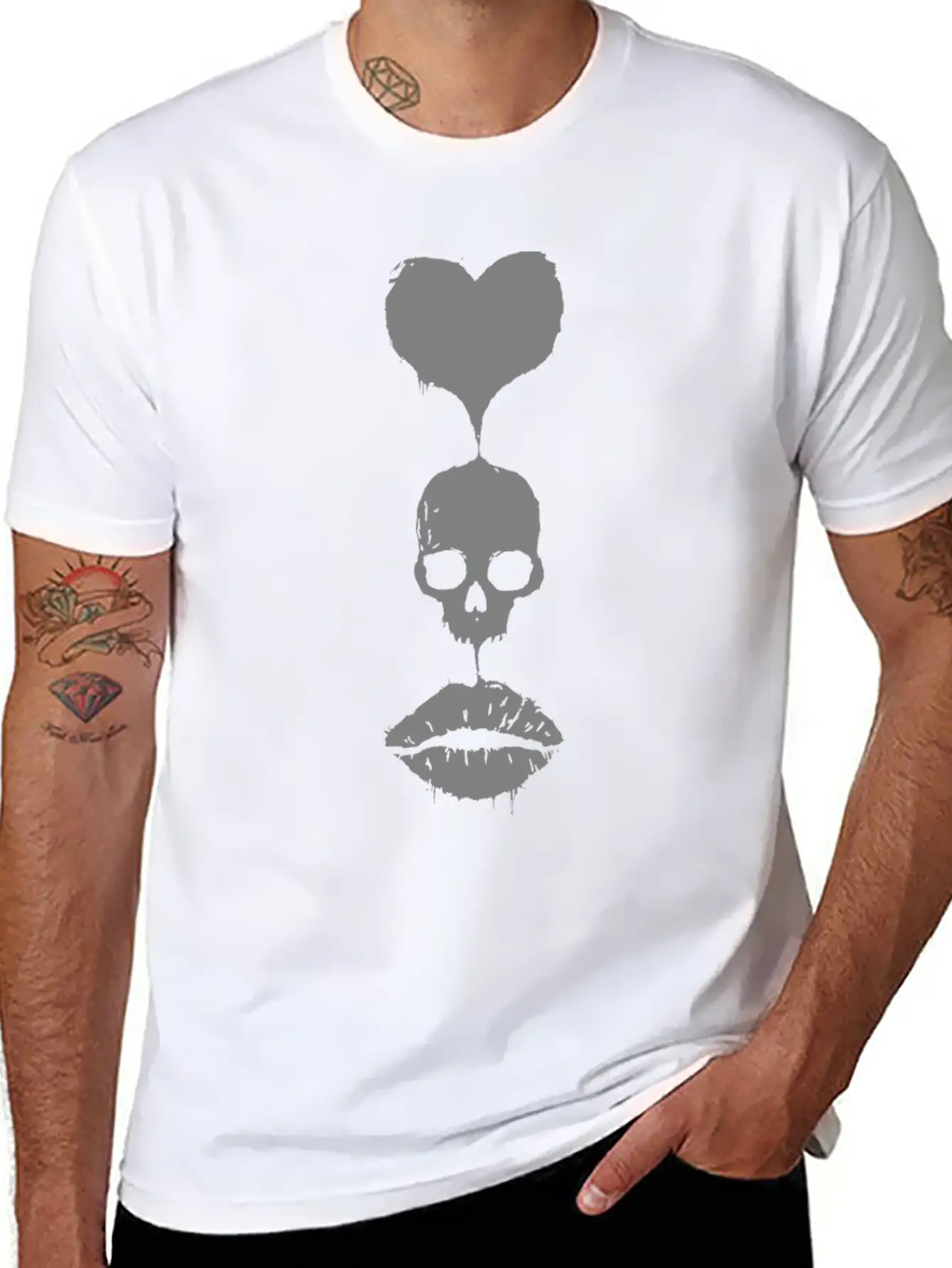 Love Skull Unisex Casual T-Shirt – Clean Design For Daily Comfort