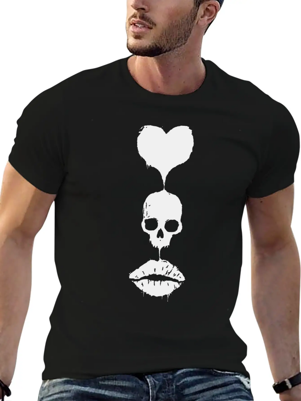 Love Skull Unisex Casual T-Shirt – Clean Design For Daily Comfort