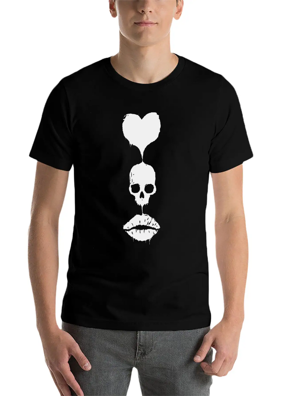 Love Skull Unisex Casual T-Shirt – Clean Design For Daily Comfort