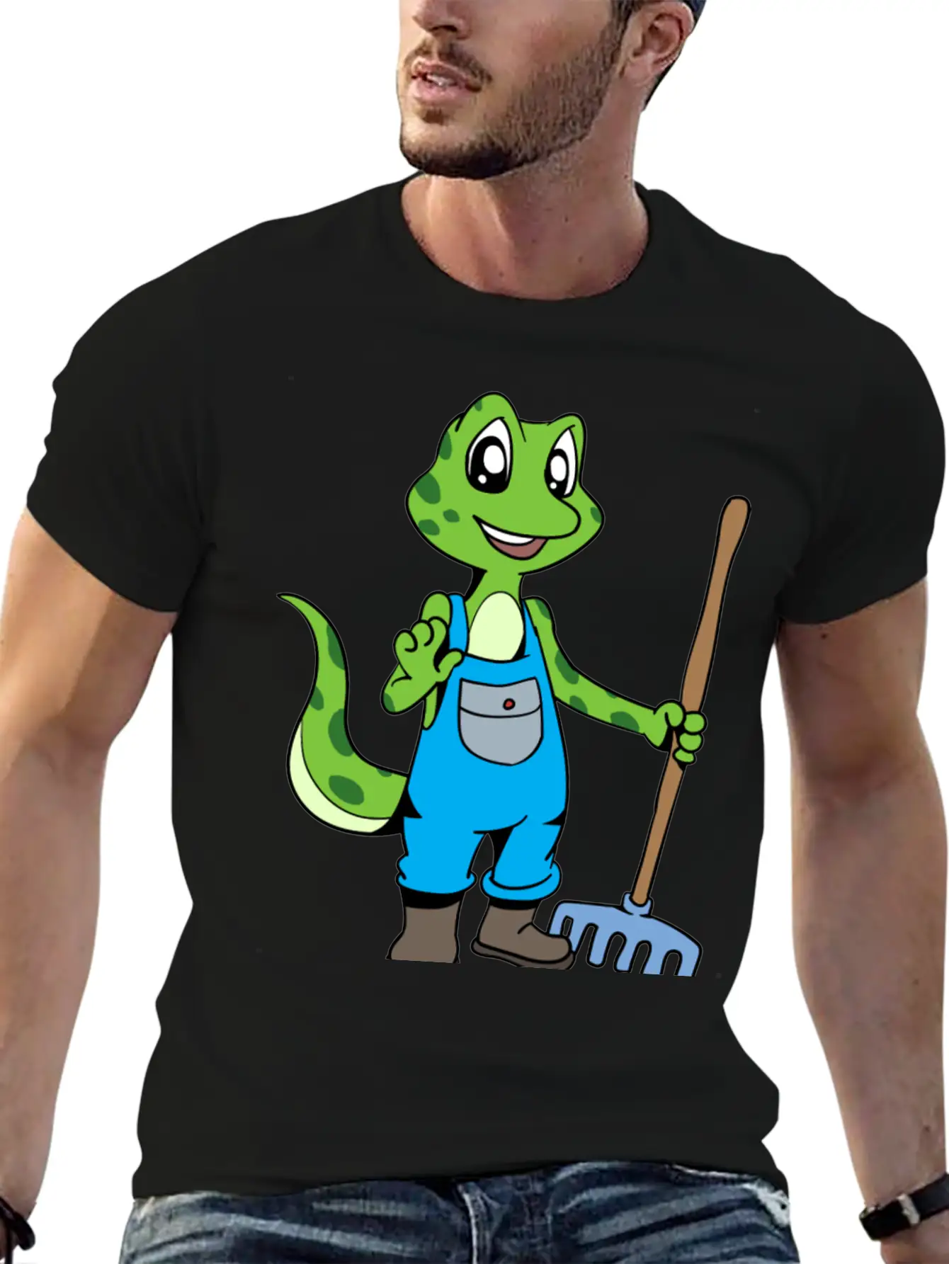 Love To Garden Gardener Gecko Timeless Short Sleeve Tee – Comfy And Minimalist Design
