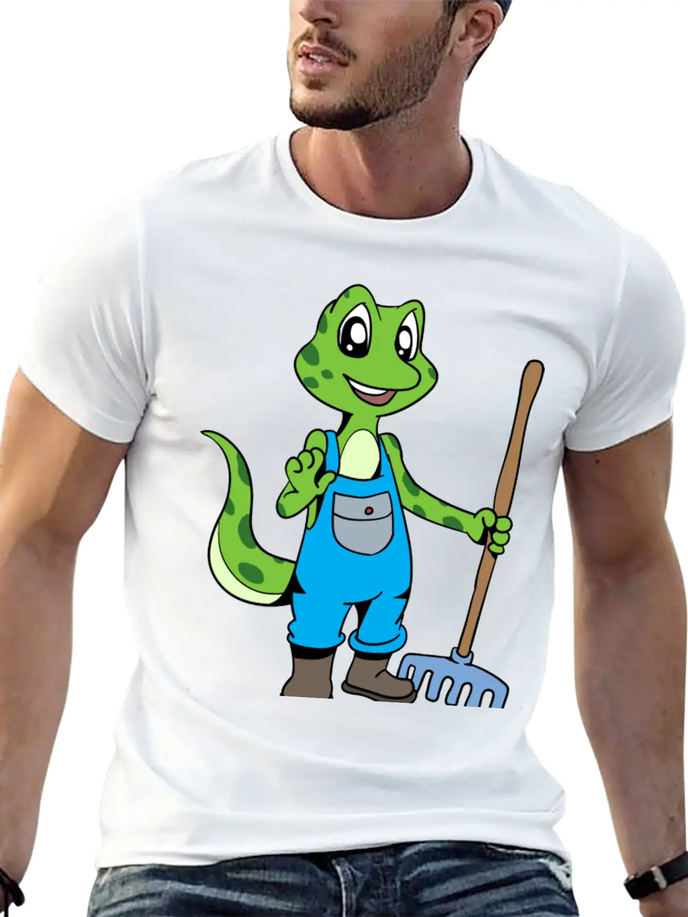 Love To Garden Gardener Gecko Timeless Short Sleeve Tee – Comfy And Minimalist Design