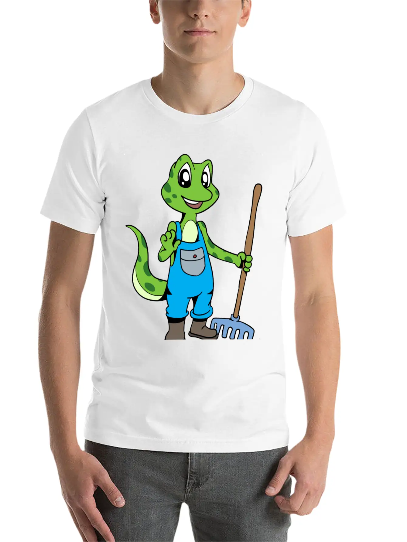 Love To Garden Gardener Gecko Timeless Short Sleeve Tee – Comfy And Minimalist Design