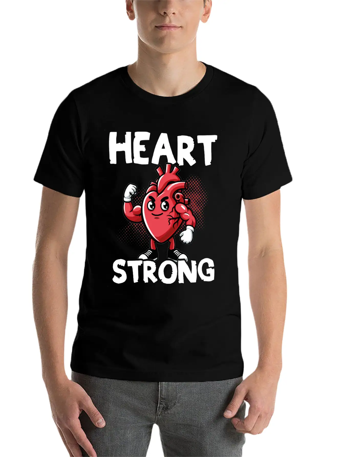 Love Your Heart Red Ribbon Awareness Breathable Graphic T-Shirt – Perfect For Casual Days
