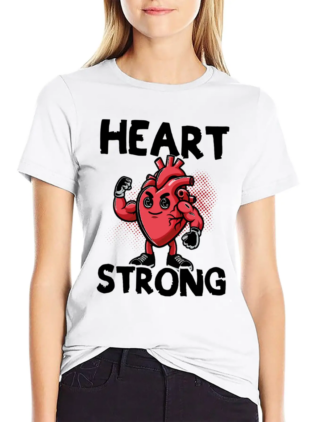 Love Your Heart Red Ribbon Awareness Breathable Graphic T-Shirt – Perfect For Casual Days
