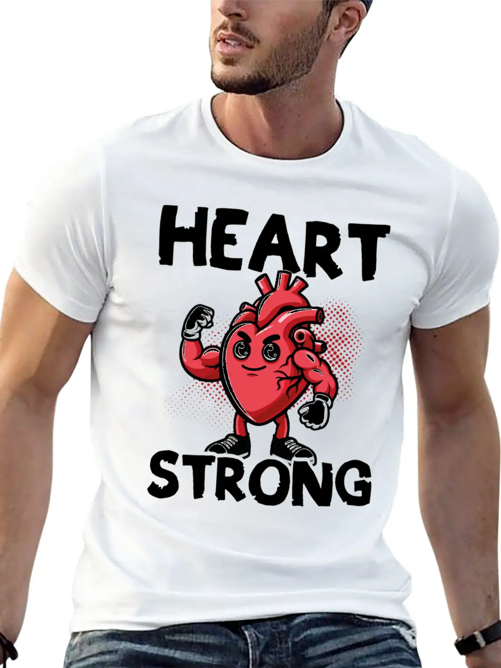 Love Your Heart Red Ribbon Awareness Breathable Graphic T-Shirt – Perfect For Casual Days