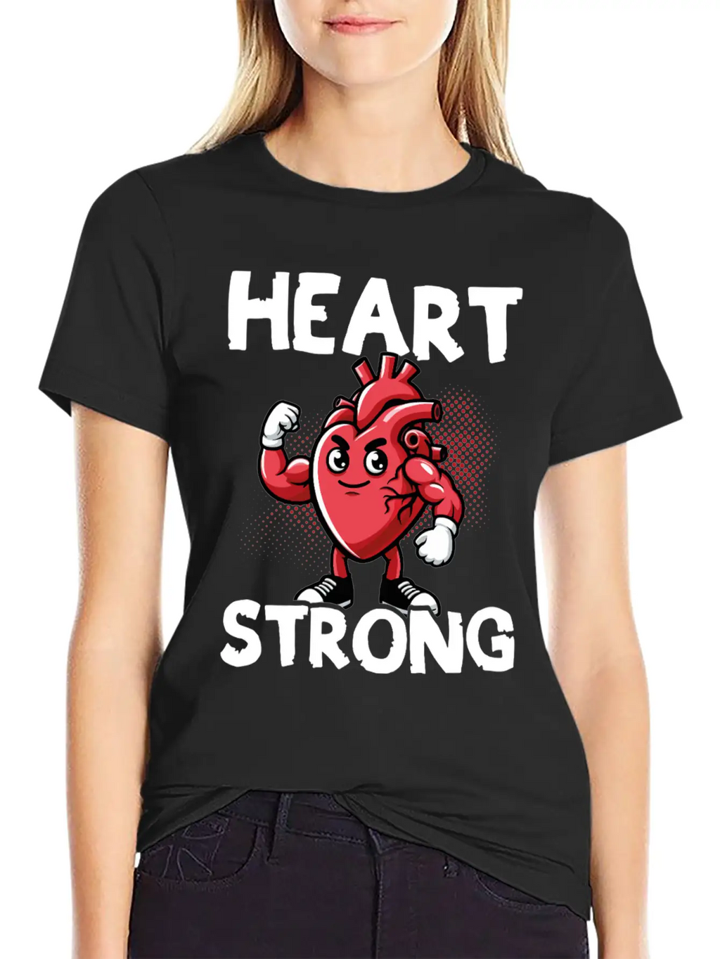 Love Your Heart Red Ribbon Awareness Breathable Graphic T-Shirt – Perfect For Casual Days