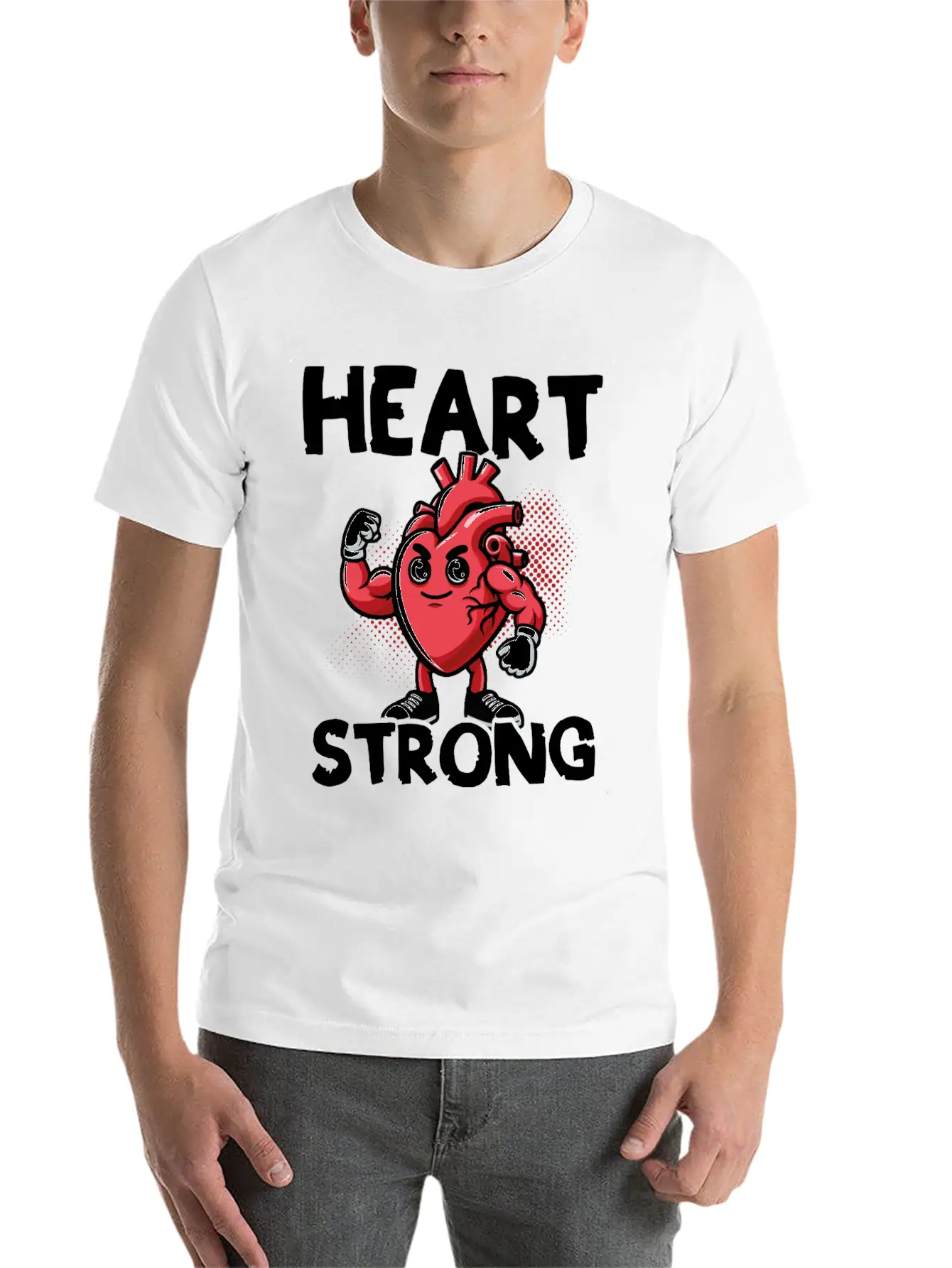 Love Your Heart Red Ribbon Awareness Breathable Graphic T-Shirt – Perfect For Casual Days