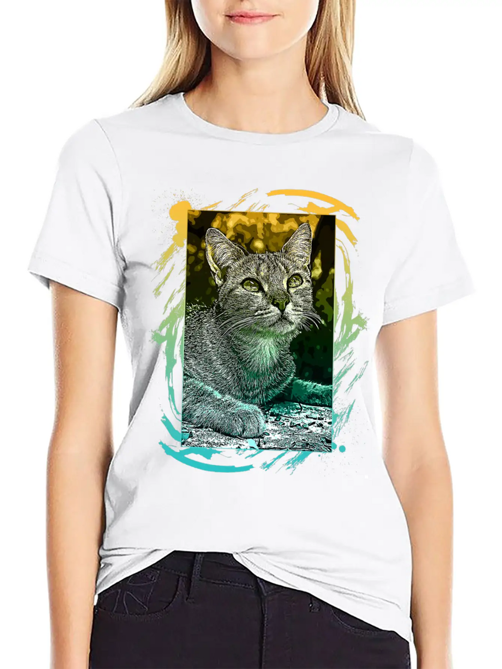 Lovely Cat Breathable Soft Cotton T-Shirt – Timeless Casual Look