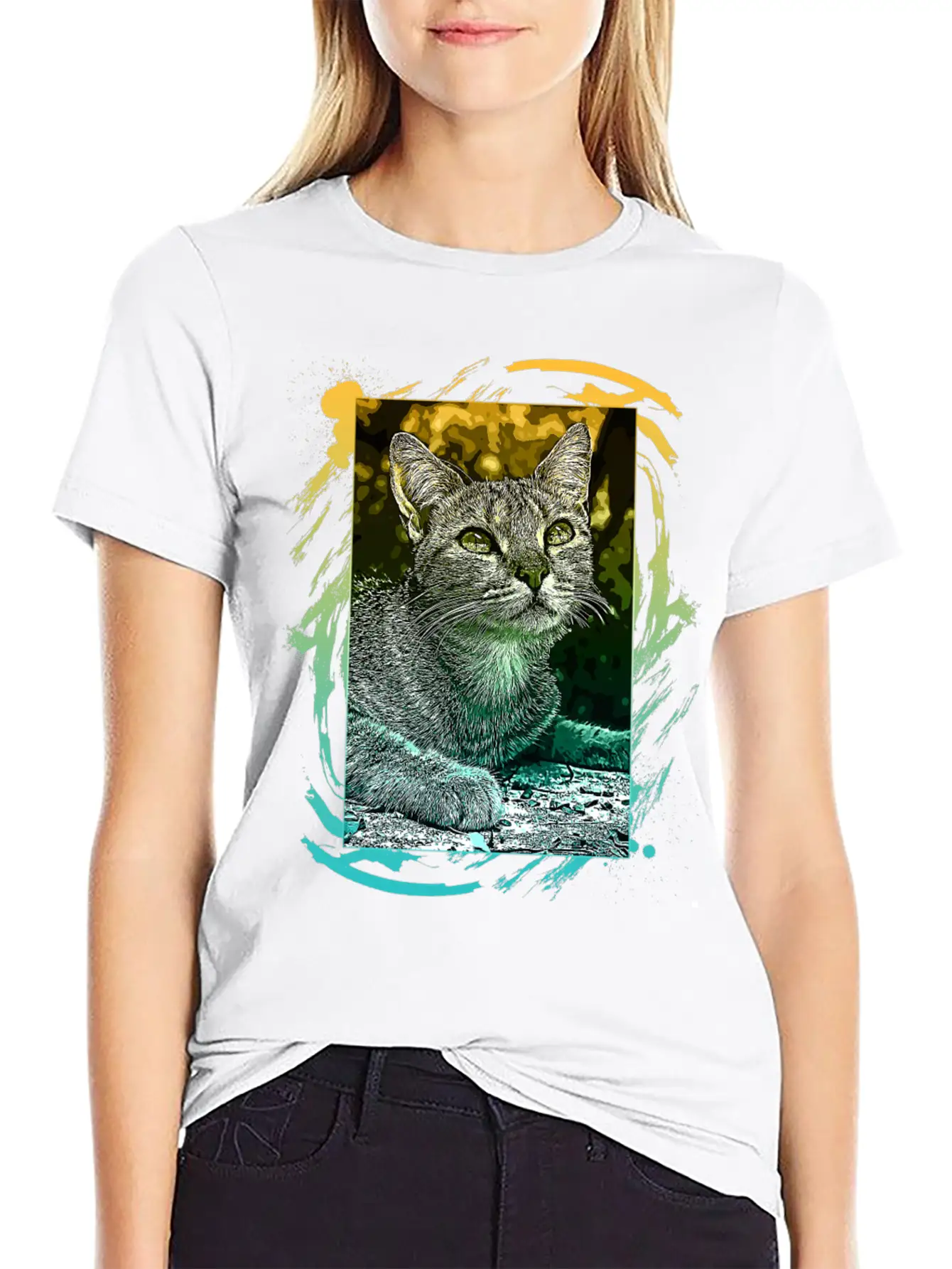 Lovely Cat Breathable Soft Cotton T-Shirt – Timeless Casual Look