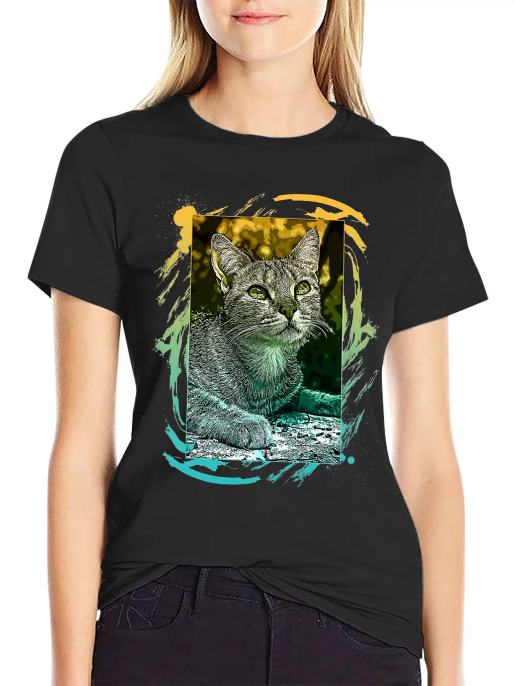 Lovely Cat Breathable Soft Cotton T-Shirt – Timeless Casual Look