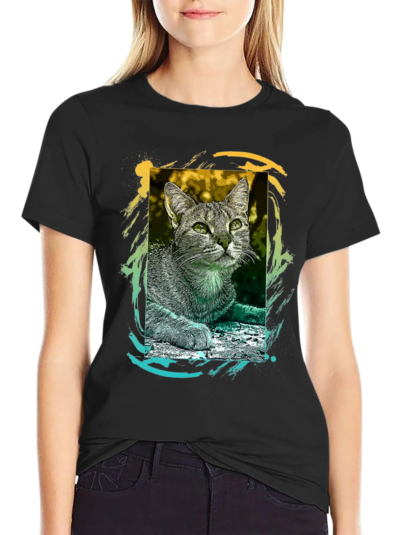 Lovely Cat Breathable Soft Cotton T-Shirt – Timeless Casual Look
