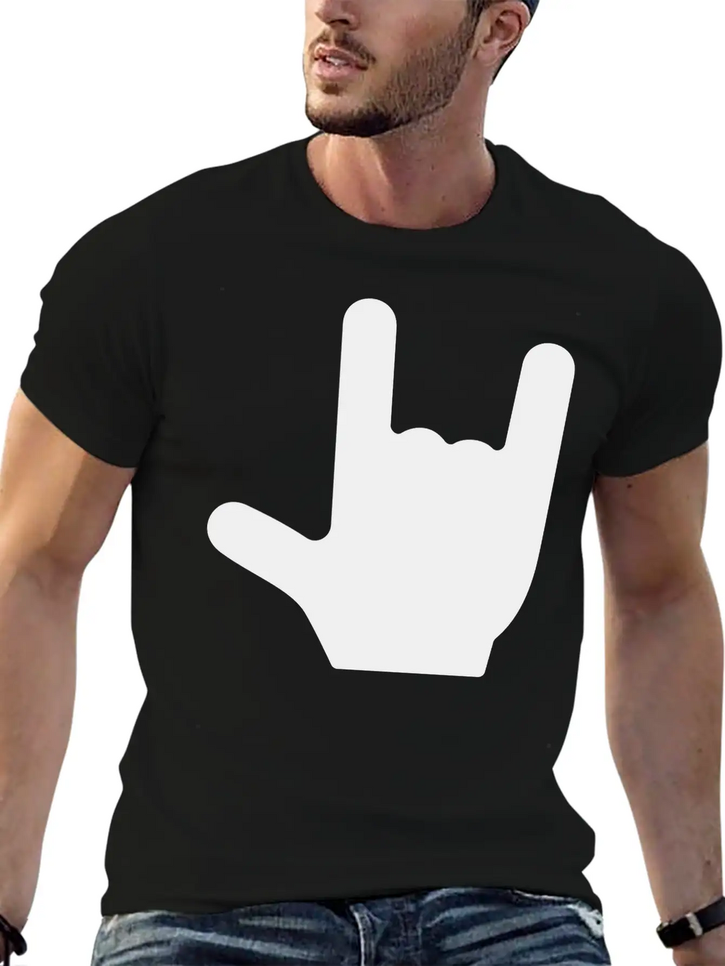 Love/Rock On Sign Language Essential Cotton Tee For Daily Outfits – Unisex Style