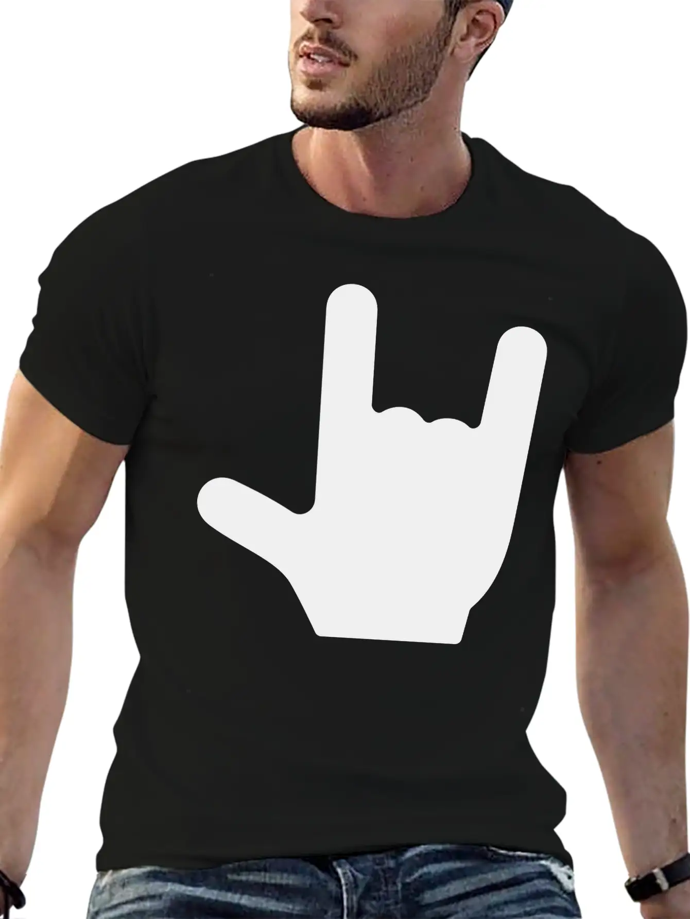Love/Rock On Sign Language Essential Cotton Tee For Daily Outfits – Unisex Style