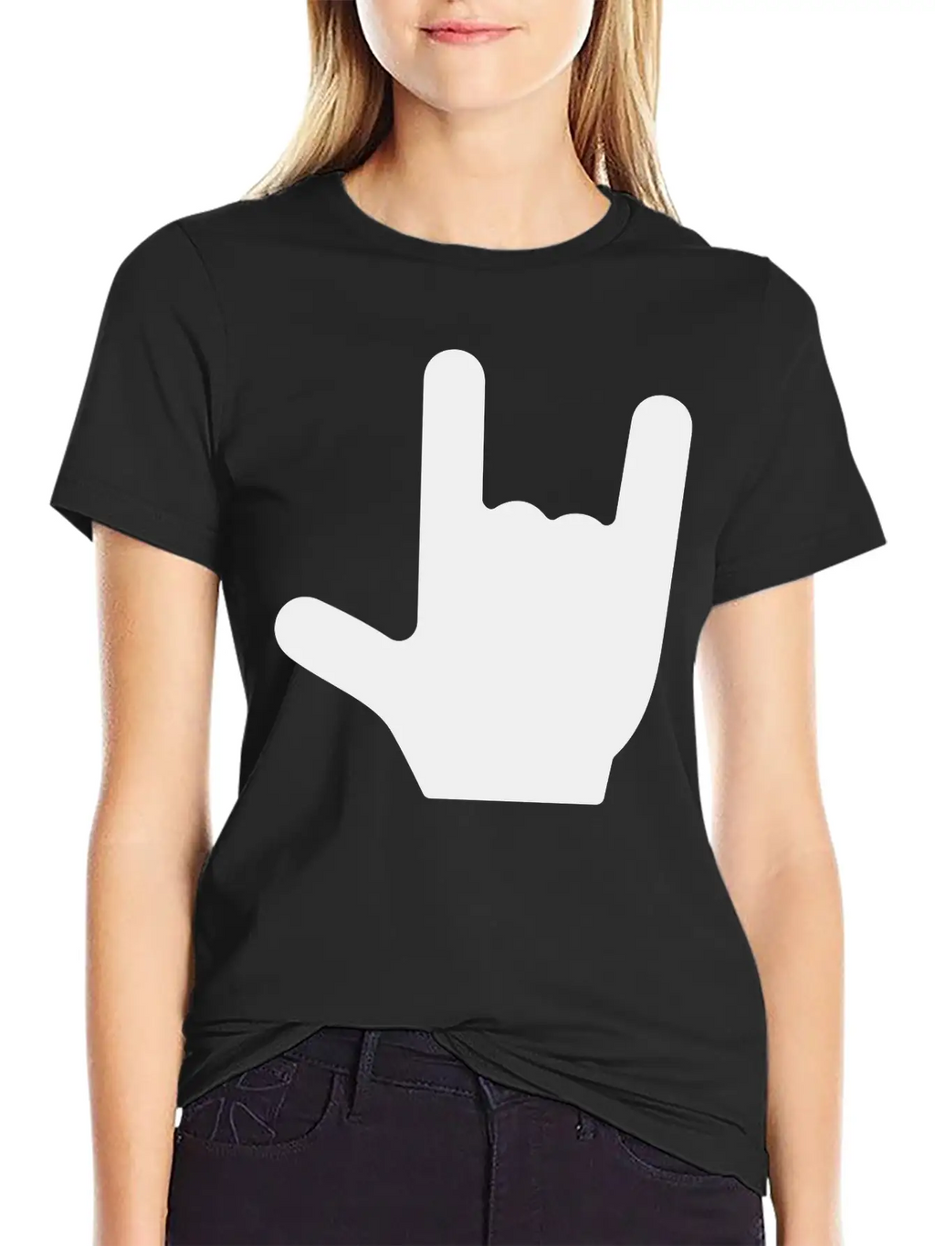 Love/Rock On Sign Language Essential Cotton Tee For Daily Outfits – Unisex Style