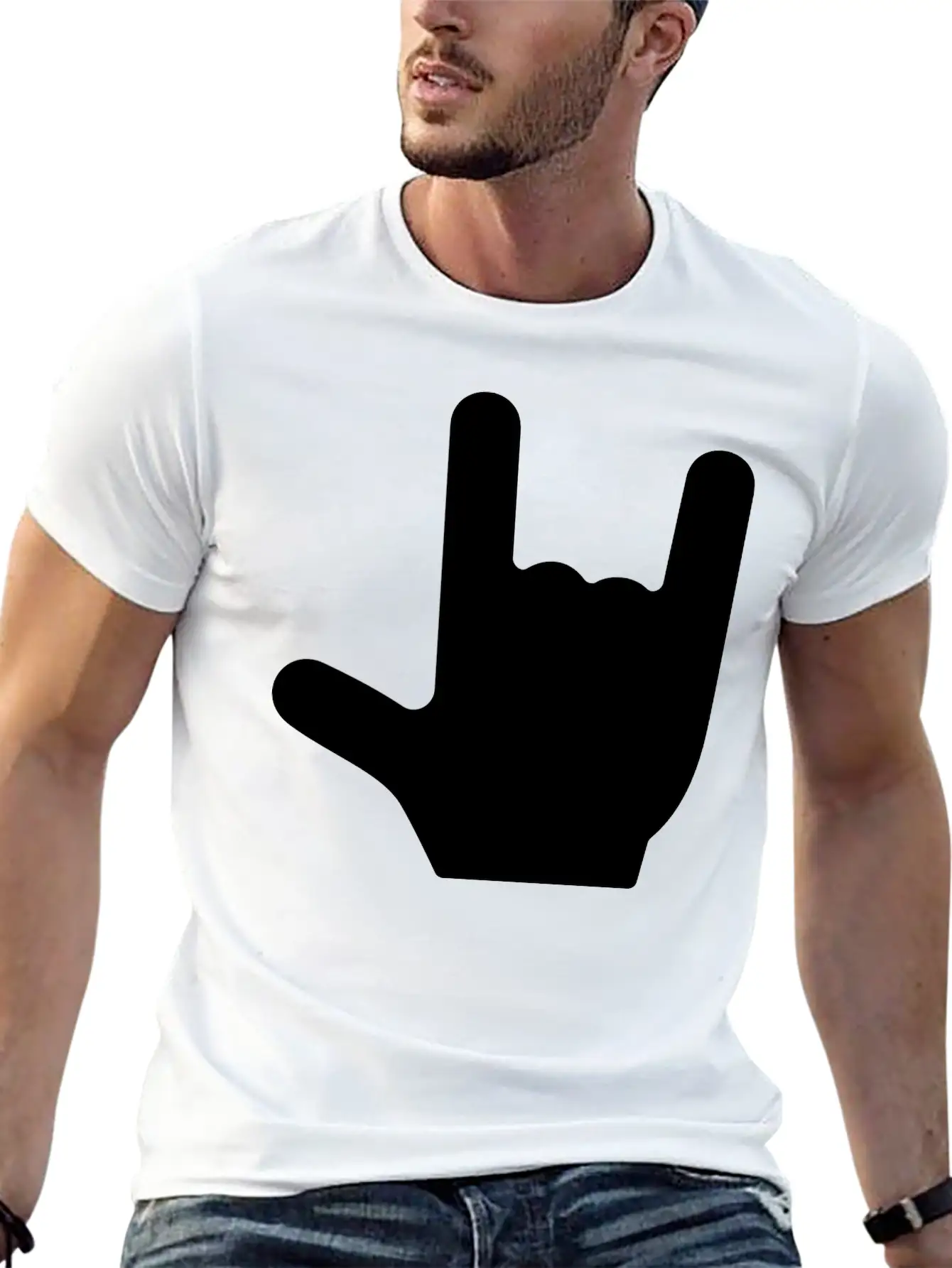 Love/Rock On Sign Language Essential Cotton Tee For Daily Outfits – Unisex Style