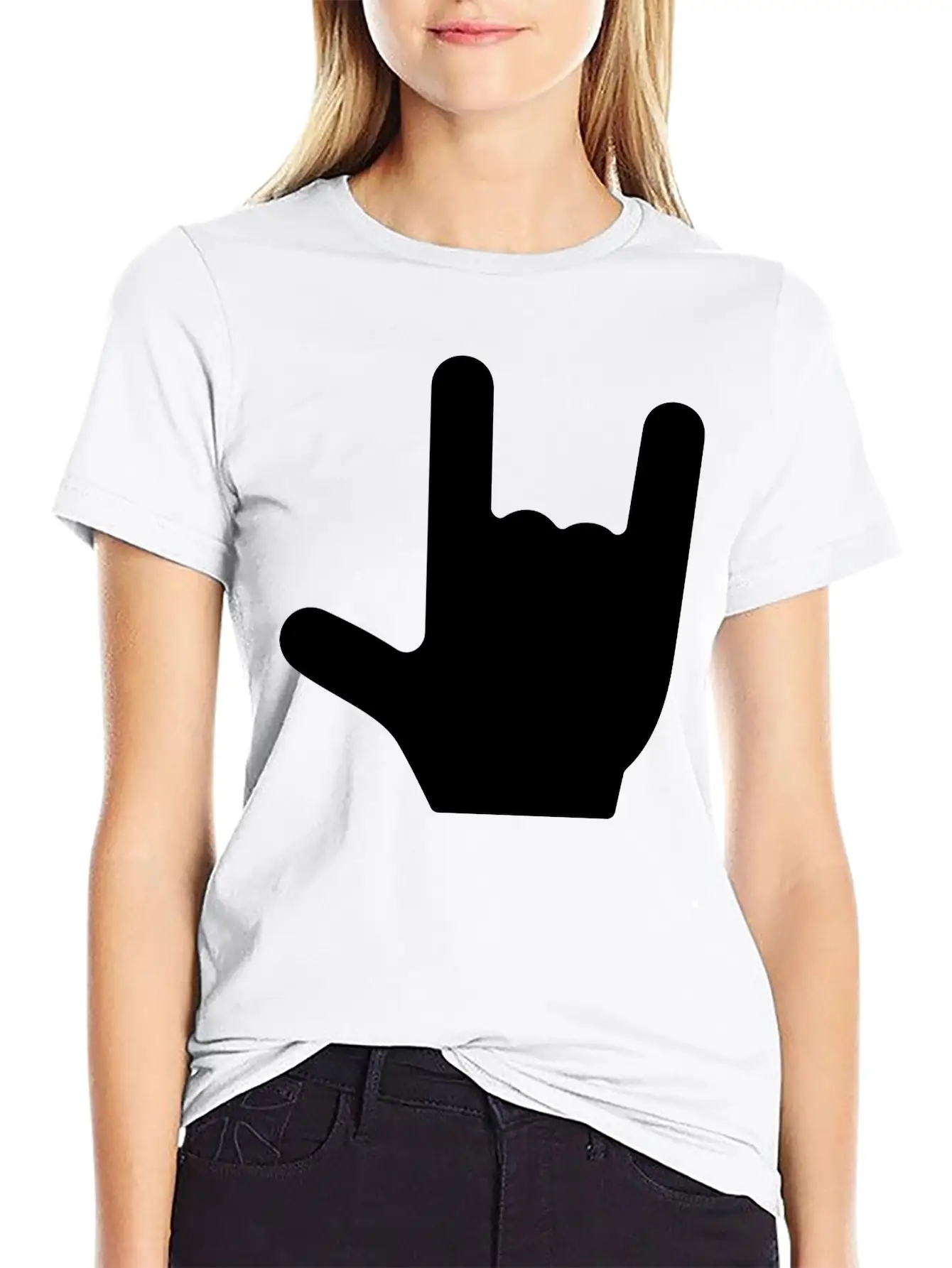 Love/Rock On Sign Language Essential Cotton Tee For Daily Outfits – Unisex Style