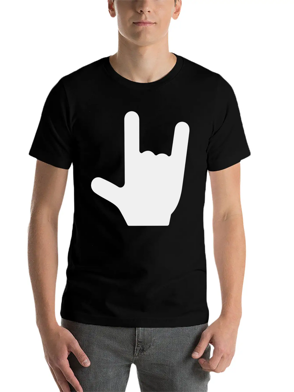 Love/Rock On Sign Language Essential Cotton Tee For Daily Outfits – Unisex Style