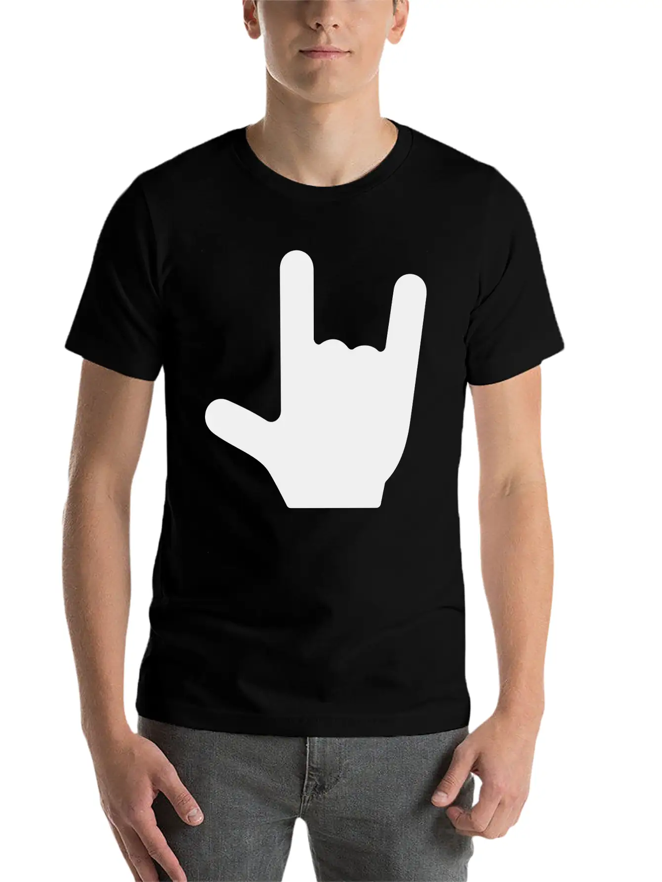 Love/Rock On Sign Language Essential Cotton Tee For Daily Outfits – Unisex Style