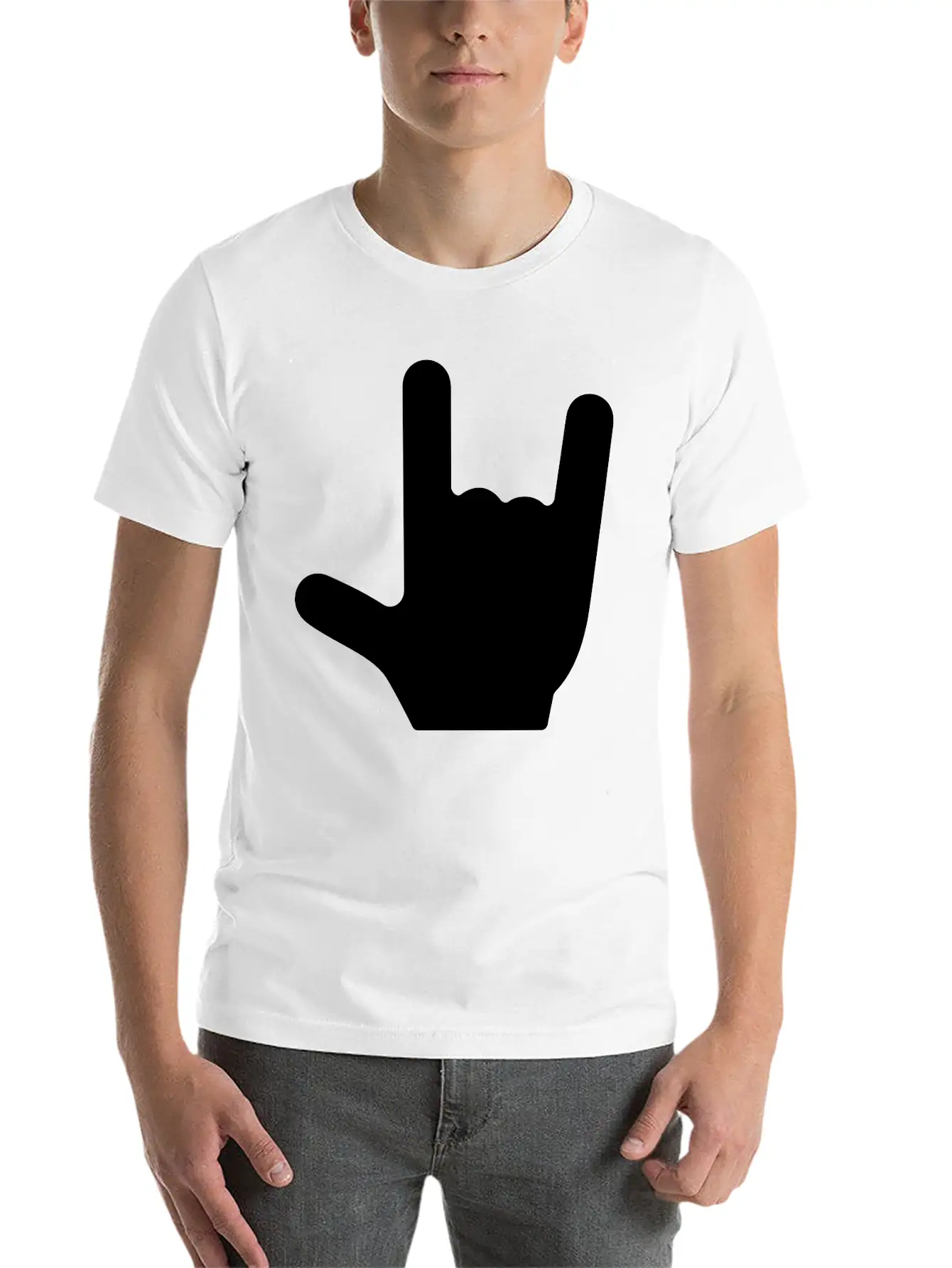 Love/Rock On Sign Language Essential Cotton Tee For Daily Outfits – Unisex Style