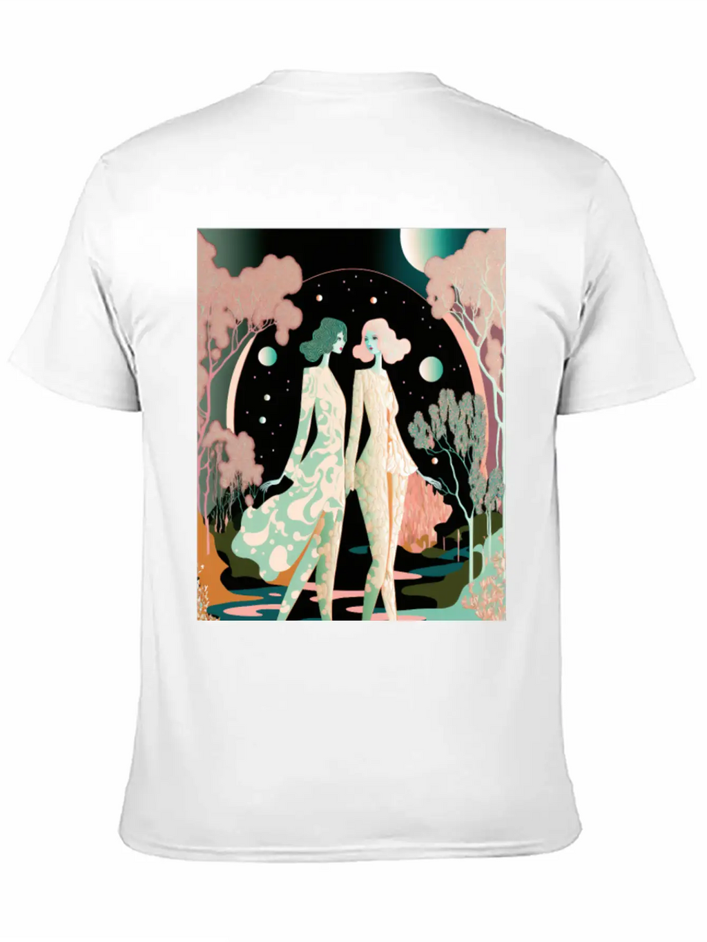 Lovers In The Woods - Two Women In The Forest Stylish Everyday T-Shirt – Unisex Basic Cotton Tee