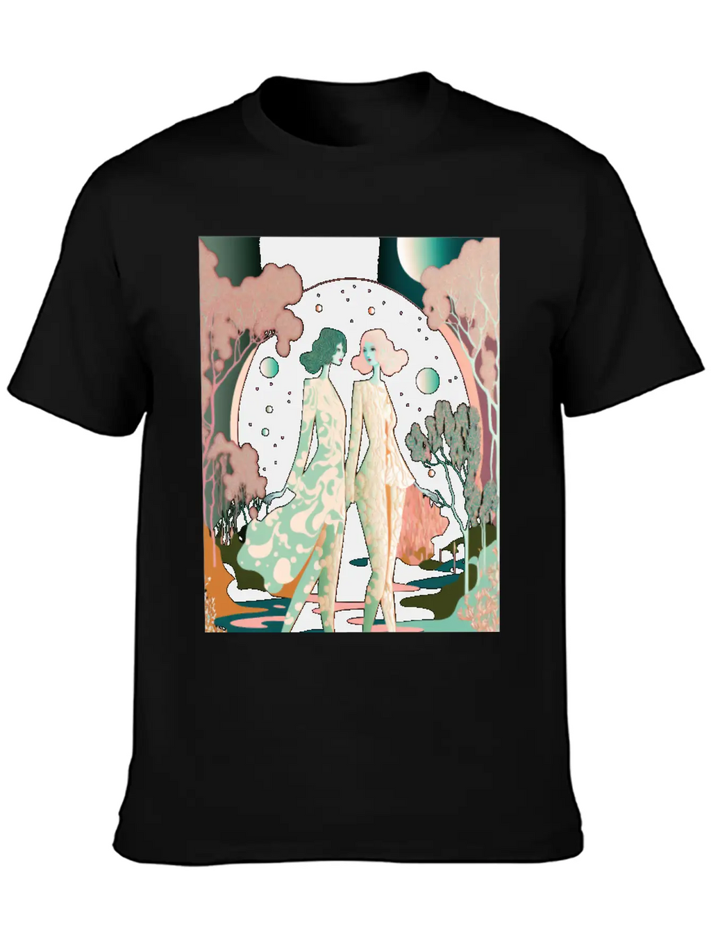 Lovers In The Woods - Two Women In The Forest Stylish Everyday T-Shirt – Unisex Basic Cotton Tee