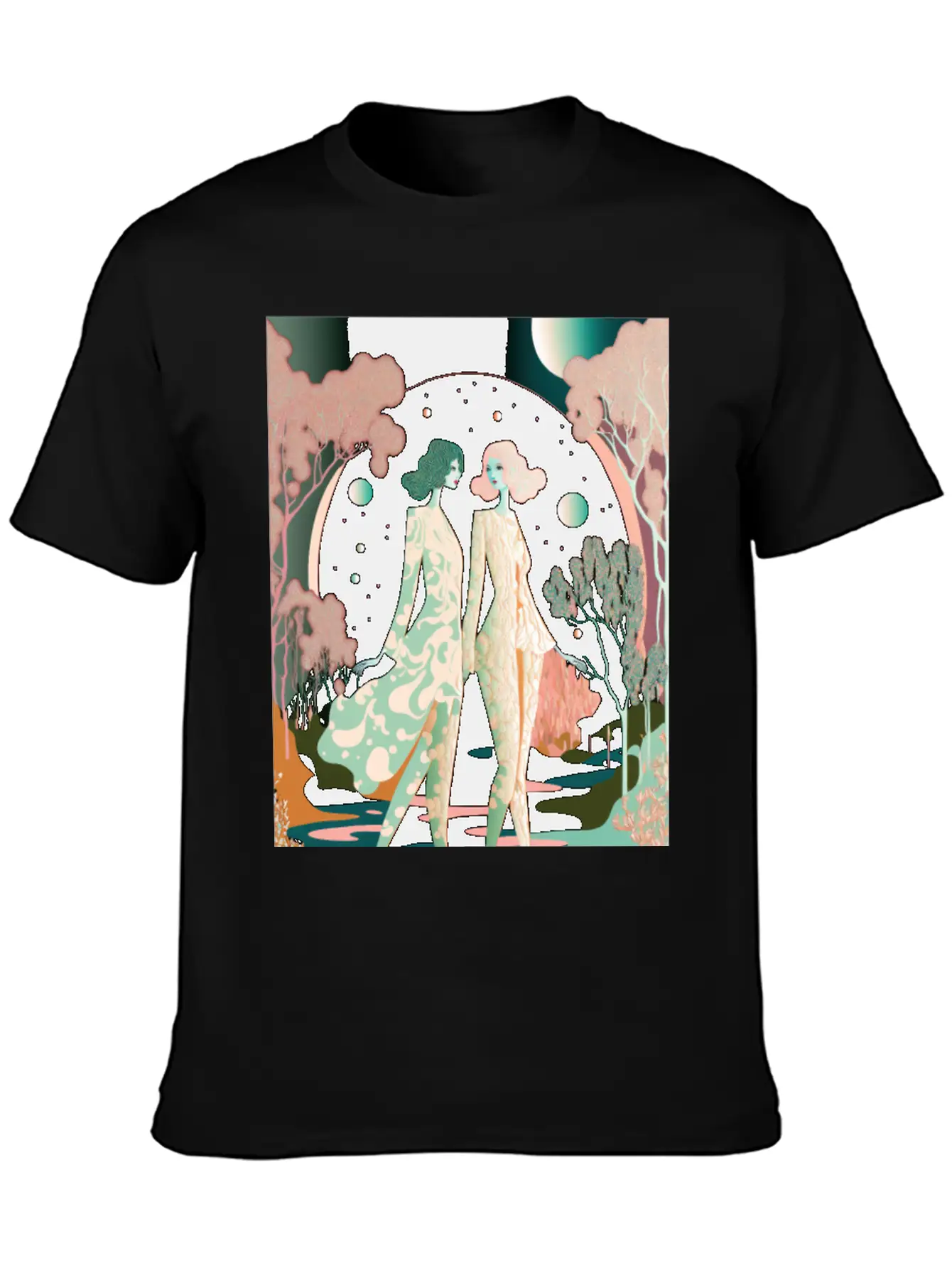 Lovers In The Woods - Two Women In The Forest Stylish Everyday T-Shirt – Unisex Basic Cotton Tee