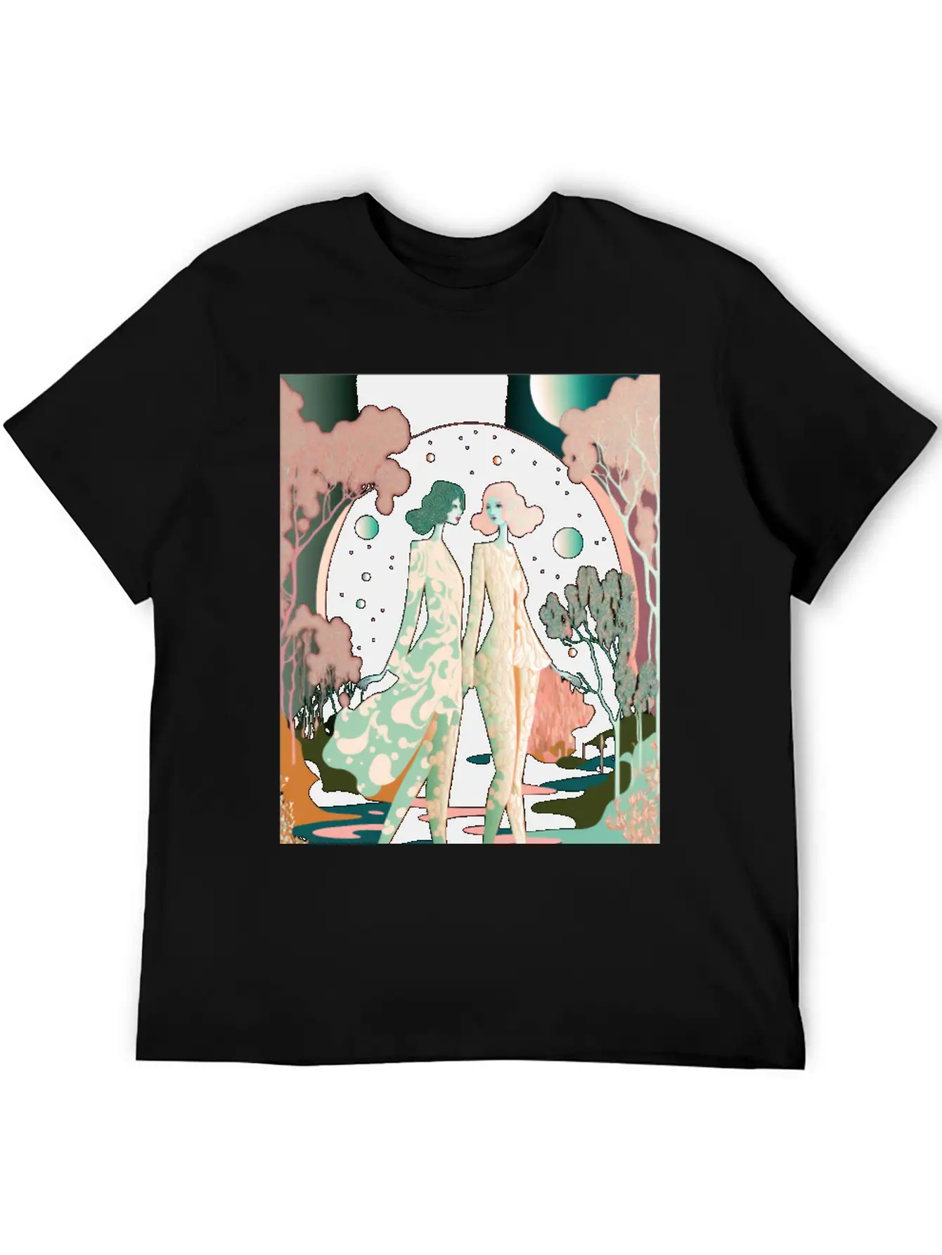 Lovers In The Woods - Two Women In The Forest Stylish Everyday T-Shirt – Unisex Basic Cotton Tee