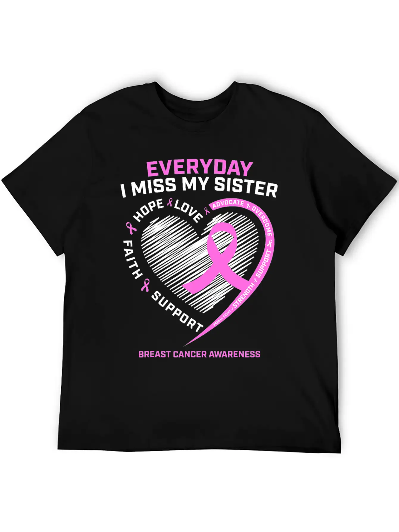 Loving Memory Tee Sister Breast Cancer Awareness Relaxed Everyday Tee – Lightweight And Durable Cotton