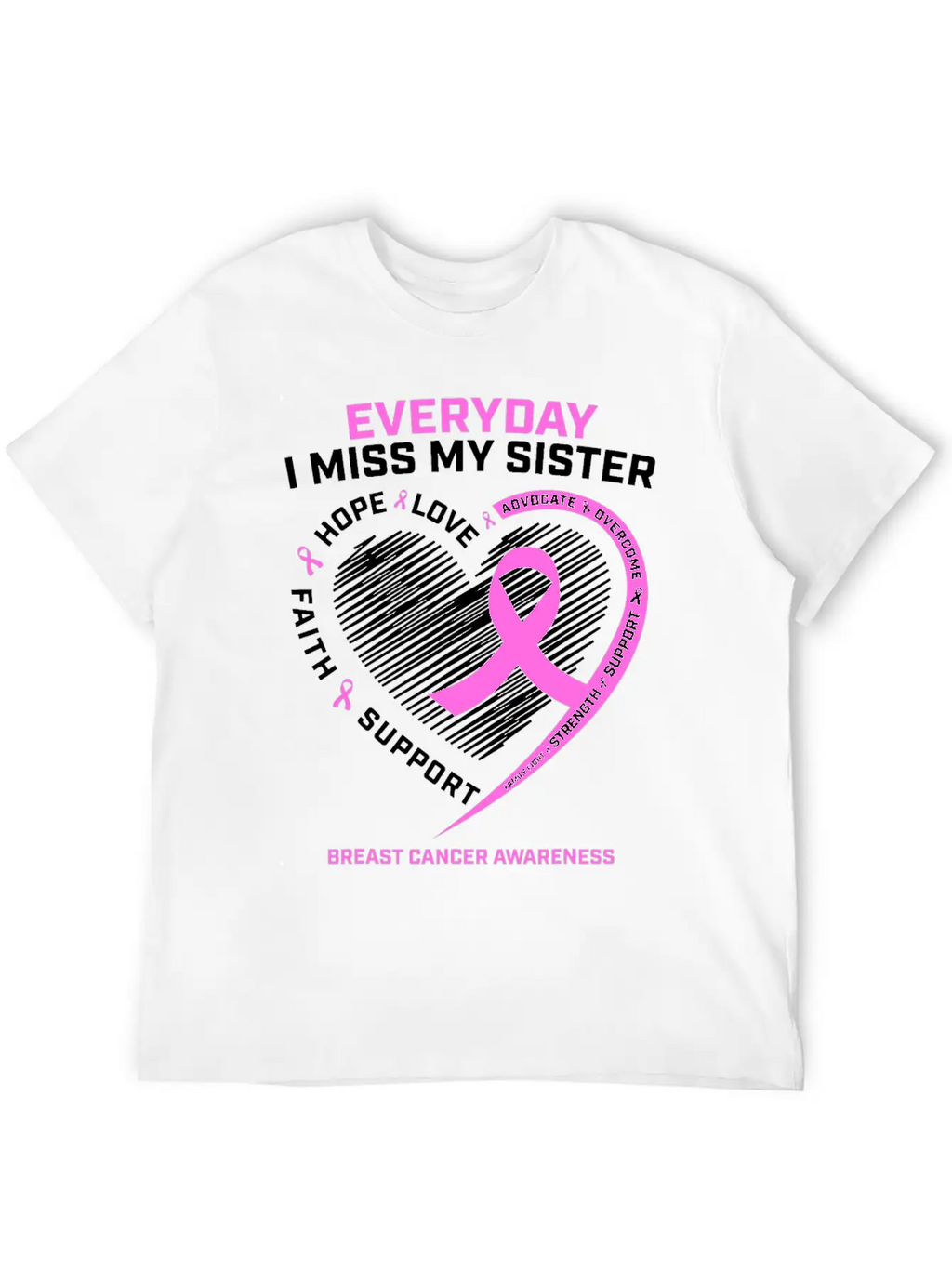 Loving Memory Tee Sister Breast Cancer Awareness Relaxed Everyday Tee – Lightweight And Durable Cotton