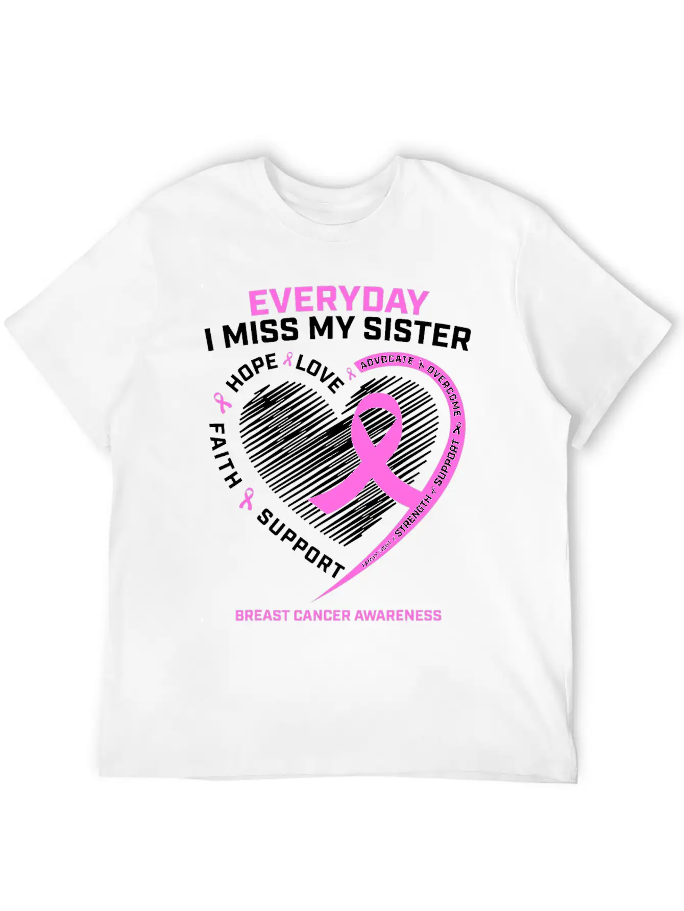 Loving Memory Tee Sister Breast Cancer Awareness Relaxed Everyday Tee – Lightweight And Durable Cotton