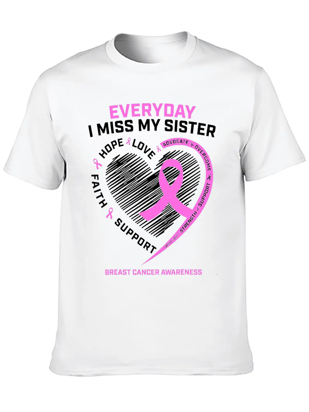 Loving Memory Tee Sister Breast Cancer Awareness Relaxed Everyday Tee – Lightweight And Durable Cotton