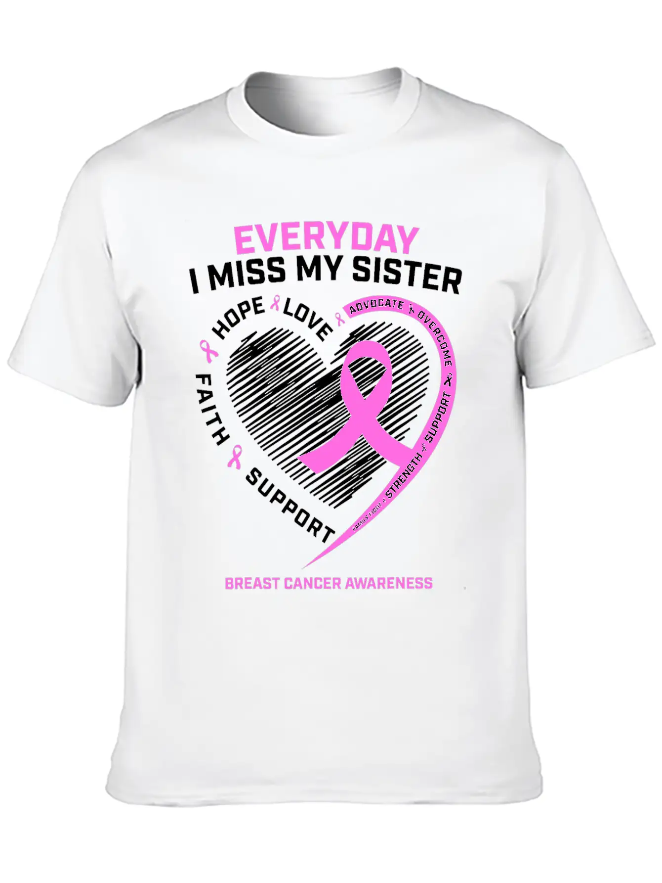 Loving Memory Tee Sister Breast Cancer Awareness Relaxed Everyday Tee – Lightweight And Durable Cotton