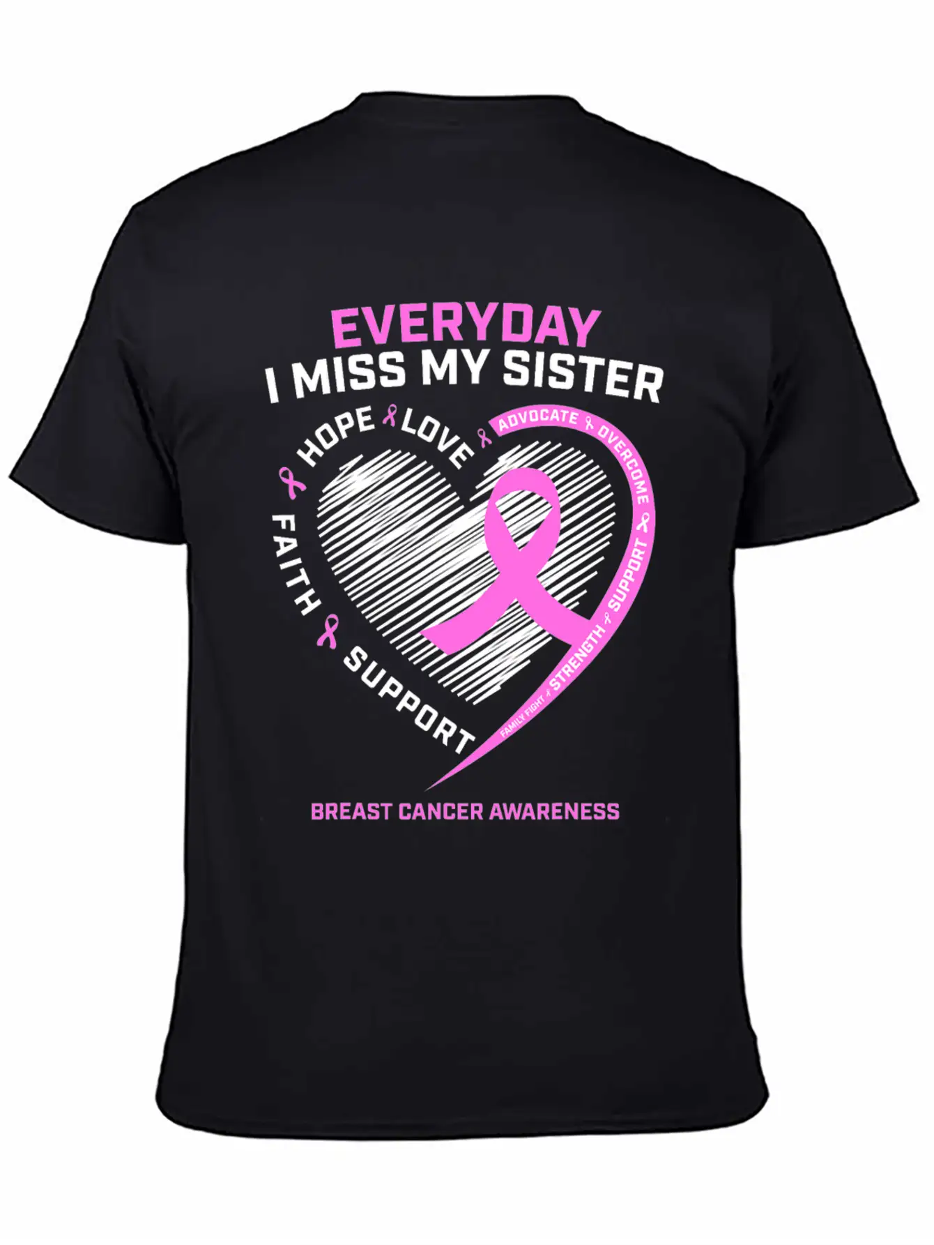 Loving Memory Tee Sister Breast Cancer Awareness Relaxed Everyday Tee – Lightweight And Durable Cotton