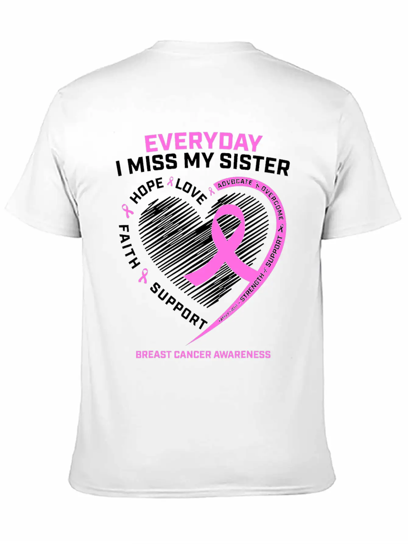 Loving Memory Tee Sister Breast Cancer Awareness Relaxed Everyday Tee – Lightweight And Durable Cotton