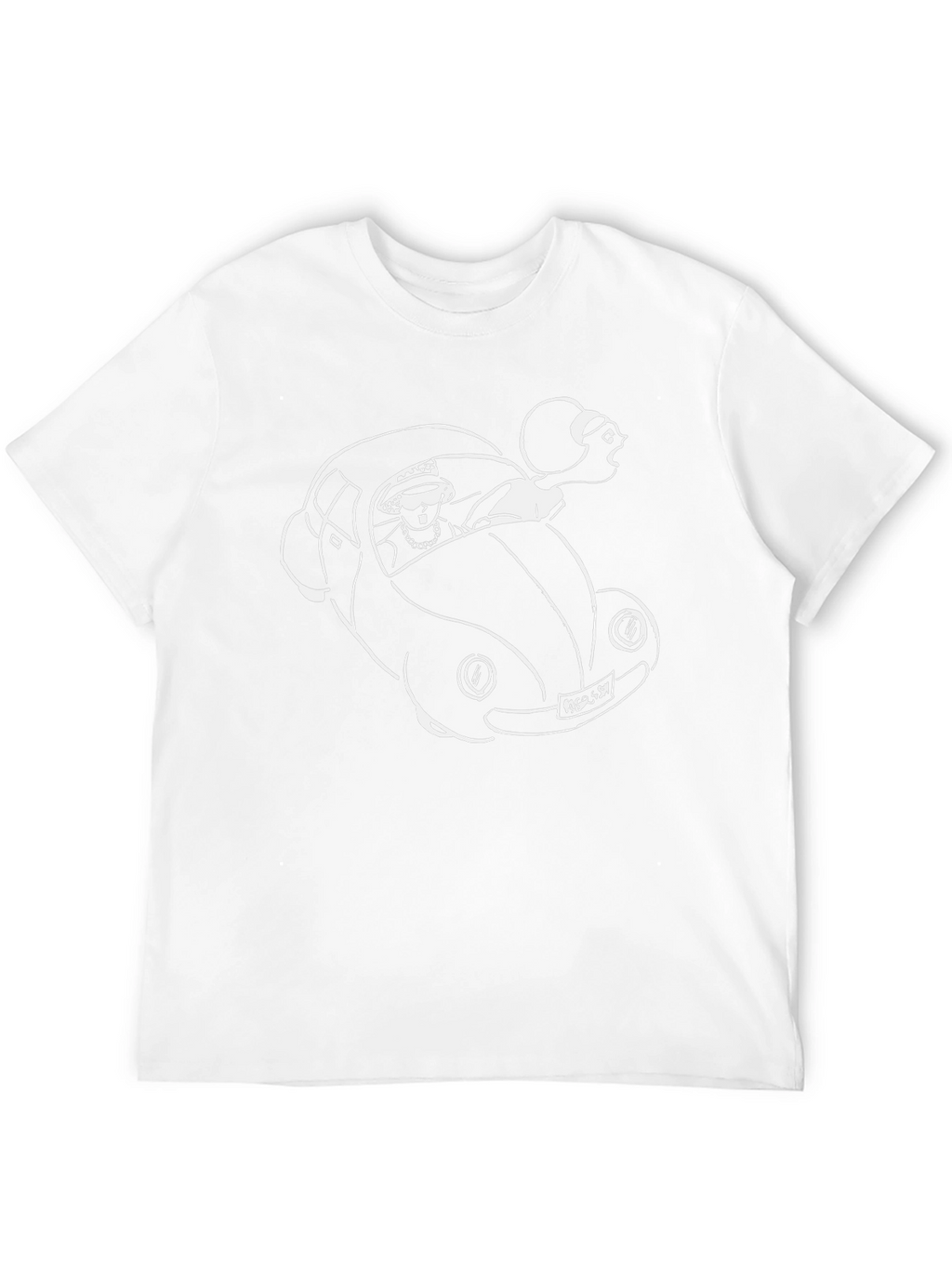 Queen Driving Car Graphic Tee - Black Cotton T-Shirt