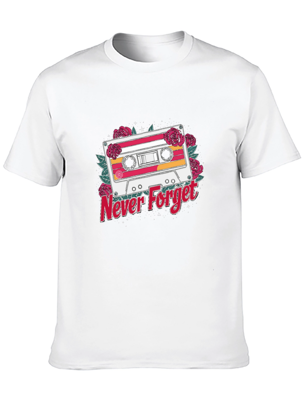 Retro Cassette Tape Never Forget Graphic T-Shirt