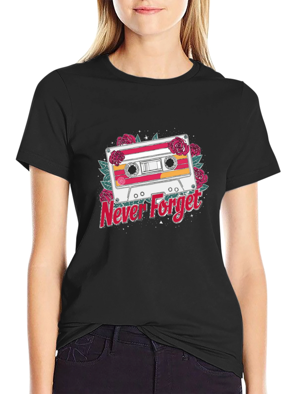 Retro Cassette Tape Never Forget Graphic T-Shirt