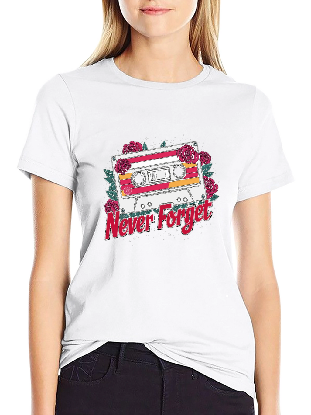 Retro Cassette Tape Never Forget Graphic T-Shirt