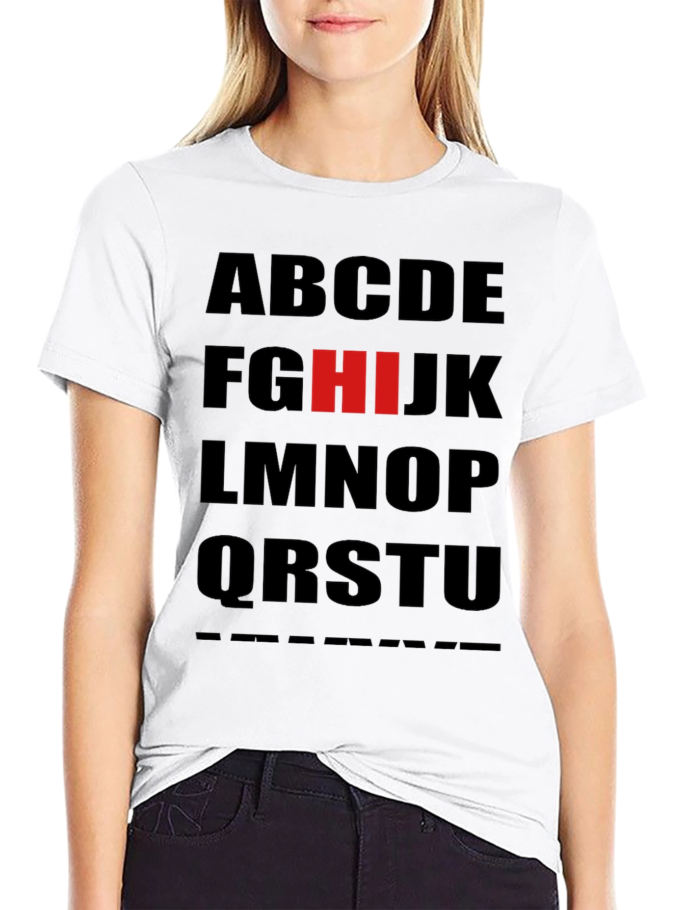 Alphabet T-Shirt: Black Tee with Bold Letter Design