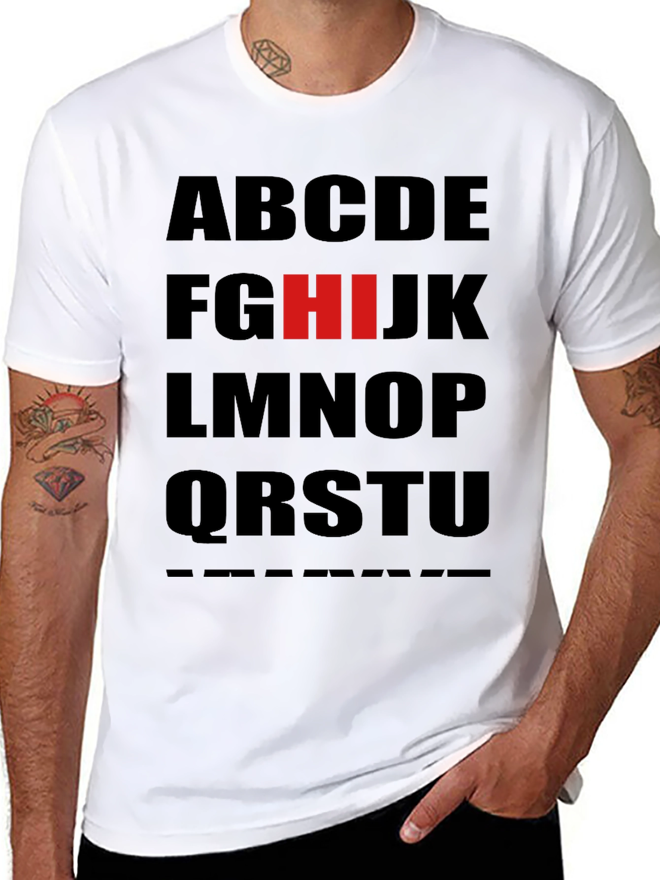 Alphabet T-Shirt: Black Tee with Bold Letter Design