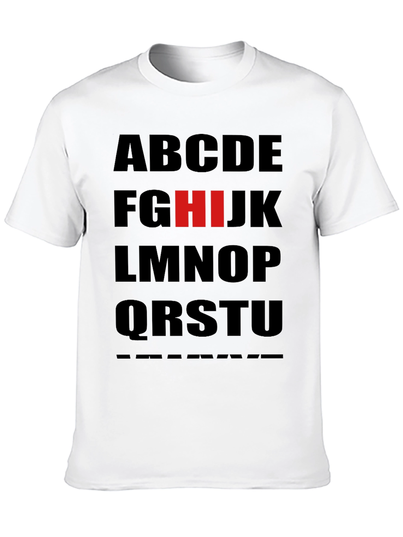 Alphabet T-Shirt: Black Tee with Bold Letter Design