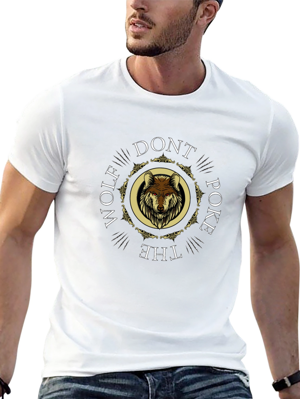 Dont Poke the Wolf Graphic T-Shirt - Black