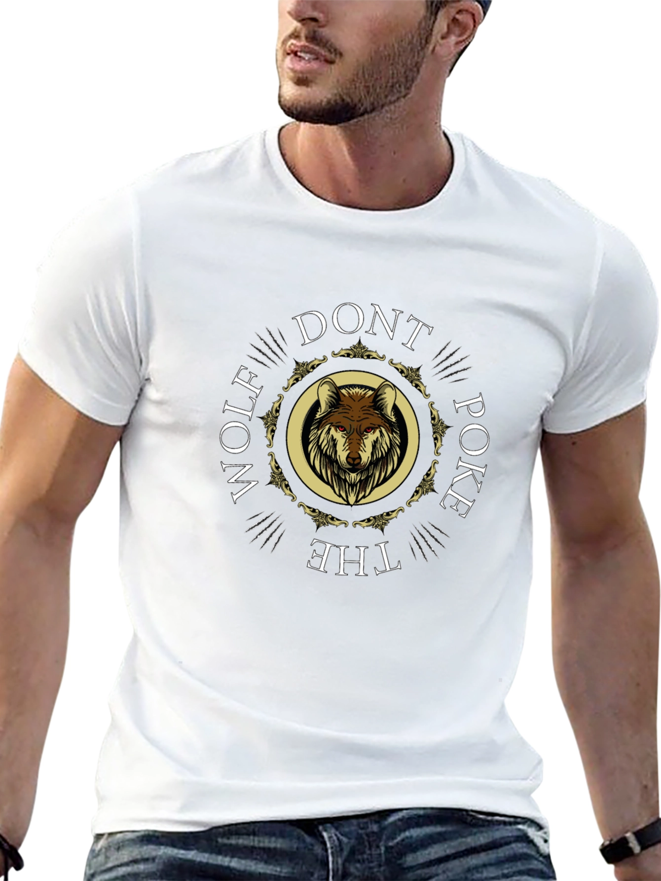 Dont Poke the Wolf Graphic T-Shirt - Black